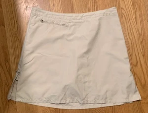 Patagonia Skort 8 Caqui Beige Duway Falda Adjunta Pantalones Cortos Skort Cremallera Bolsillo Usado en Excelente Condición - Imagen 1 de 7