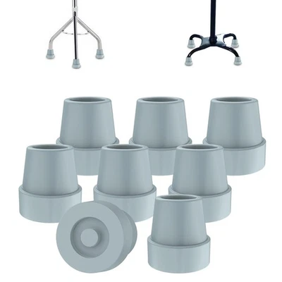 Punta de caña cuádruple (paquete de 8) antideslizante de goma duradera pie de repuesto de 5/8 pulgadas Foto 1 de 4