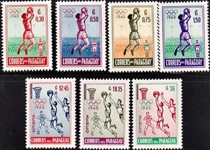 Pargauay Stamps, Complete Set 1960 Olympics, Sc. 556-559, C262-264, MNH-Lot 465 - Picture 1 of 1