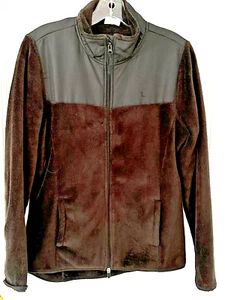 Ddanskin Now Women Fleece Brown Zip Front Jacket size 8-10 M - Picture 1 of 4