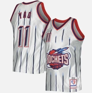 Houston Rockets Yao Ming Nba 75th Platinum Swingman Jersey Sz 2XL Mitchell&Ness - Picture 1 of 3
