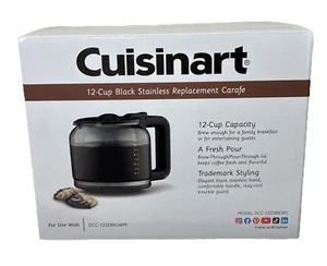 *NEW* CUISINART DCC-1220BKSRC 12-Cup Black Stainless Replacement CARAFE *NEW* - Picture 1 of 2