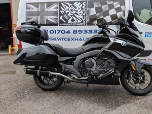 BMW K1600B Bagger 16-24' Stainless/Black Tri-Oval Triple Outlet Exhaust Mufflers - Picture 1 of 11