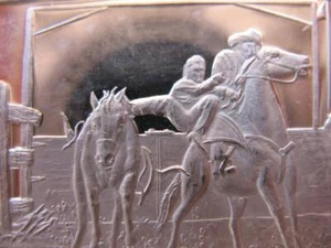1-OZ .999 SILVER DETAILED RODEO AMERICA THE BEAUTIFUL HAMILTON MINT BAR+BAR - Picture 1 of 9