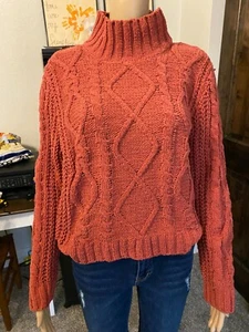 Love Tree Women Pink Cable Knit Sweater - Size Small - NWT - Loose Knit - 031 - Picture 1 of 9