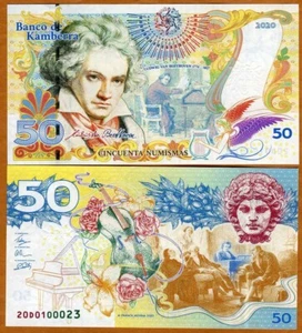 Kamberra, 50 Francs, 2020, private Issue, Beethoven Commemorative - Picture 1 of 1