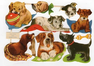 8 chromos découpis anciens les races de chiot (4) /RUBdé - Imagen 1 de 2