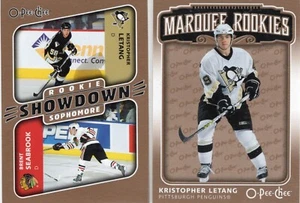 2006-07 O-Pee-Chee Marquee Rookie & Rookie Showdown tarjetas de Kristopher Lettang - Imagen 1 de 2