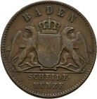 Baden 1 Kreuzer 1868 Friedrich I. Kupfer 4,2 G Original  #Qpu232