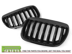 FOR 04-06 BMW E53 X5 LCI SPORT KIDNEY STYLE FRONT BUMPER HOOD GRILLE JET BLACK - Picture 1 of 2