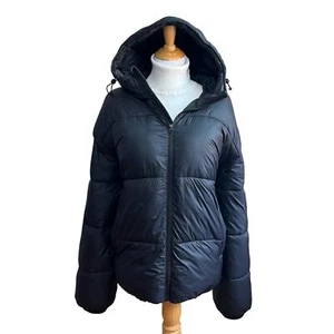 Abercrombie and Fitch Oversized Black Puffer Coat Jacket Wind Water Resistant XL - Picture 1 of 12