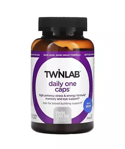 Twinlab Daily One Caps With Iron - with Zinc, B Vitamins, Magnesium, 180 Caps - Picture 1 of 8