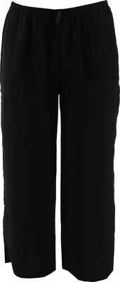 WynneLounge Washed Satin Pull-On Wide-Leg Lounge Pant BLACK XL NWOT (646) - Image 1 of 4