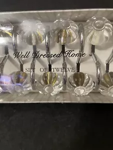 12 Shower Curtain Hooks With Clear Hard Plastic Ends Well Dressed Home - Picture 1 of 2