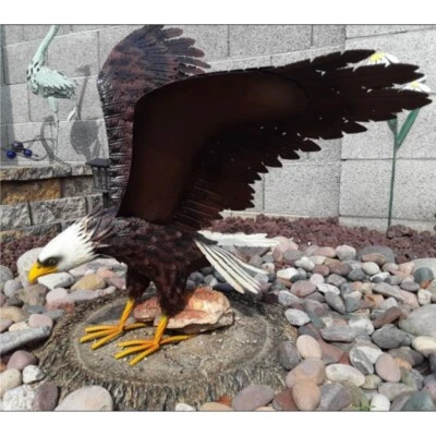 Estatua de águila grande calva grande exterior jardín americano pájaro metal césped estatuilla nueva Foto 1 de 4