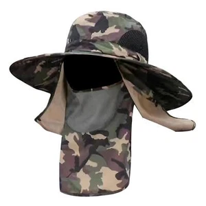 Fishing Hat Removable Neck Flap Cover Women Men Visor Wide Brims - Picture 1 of 26