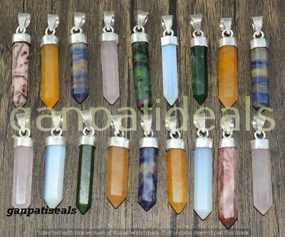 ¡VENTA A GRANEL!! Lote al por mayor de colgantes de piedras preciosas de opalita y mezcla enchapados en plata 925 Foto 1 de 4