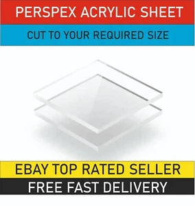 Clear Acrylic Perspex Sheet Custom Cut To Your Specs , Best Priced Plastic Sheet - Picture 1 of 2