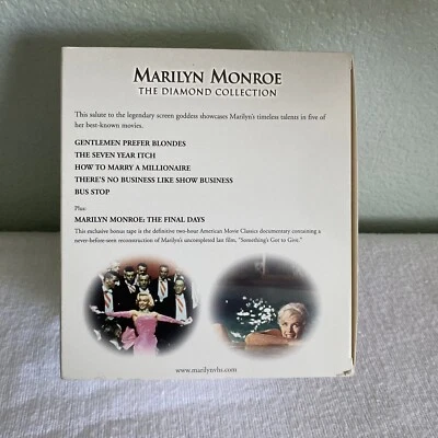 Marilyn Monroe Boxed VHS Movie Diamond Collection 6 Tapes Very Good, Clean - Image 1 of 4