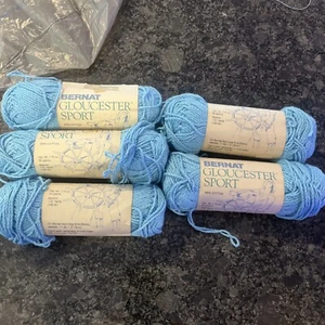 Bernat Gloucester Sport Cotton 5 Skein Yarn 1.75 O French Blue - Picture 1 of 6