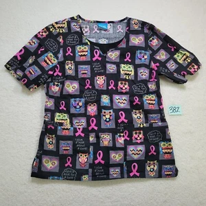 Scrub HQ Scrub Top Size M I Give a Hoot About a Cure Measurements in Pictures - Picture 1 of 12