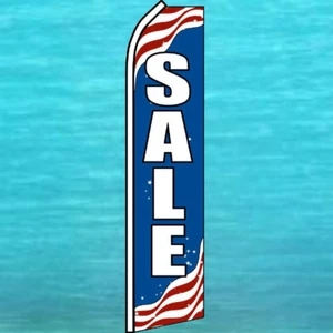 SALE PATRIOTIC FLUTTER FLAG Tall Curved Advertising Sign Feather Swooper Banner - Picture 1 of 5
