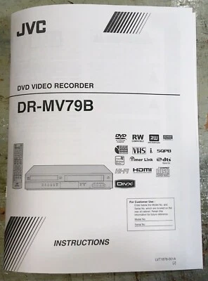 JVC DR-MV79B DVD Video Recorder Owners Manual Operating Instrtuctions - Image 1 of 4