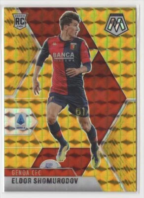 2020 Panini Mosaic La Liga Gold Prizm Eldor Shomurodov RC /10 Genoa CFC #50 - Image 1 of 2