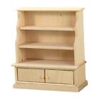 Miniature Cabinet Furniture Unpainted Bookcase Bookshelf For 1:12 Dollhouse