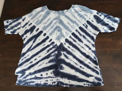Green Tea Women's  Blue  Tie Dye Shirt L Short Sleeve Top  - Image 1 of 4
