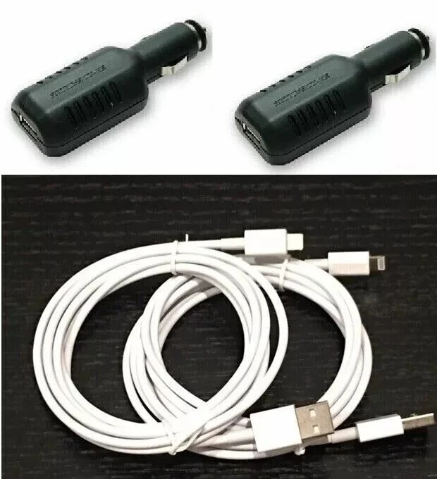 Brand NEW *2-Pack* Scoche DUAL PORT USB Car Charger FREE 2pcs 2.1A iPhone Cable - Image 1 of 1