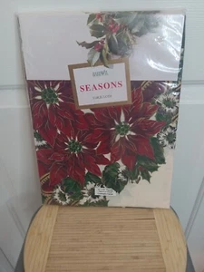 Bardwil Seasons Tablecloth Christmas Poinsetta Palace 52x52 Square Vintage - Picture 1 of 17
