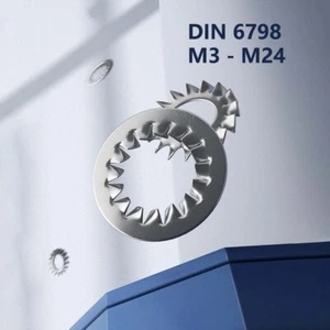A2 Stainless Steel Shakeproof Washers External/Internal Serrated Lock Washer - Picture 1 of 31