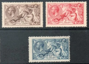 GB GV 1918 10/- Bradbury Seahorse Set Sg 414-417 MH como nuevo Cat £960 3 - Imagen 1 de 2