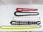 Vintage Jewelry Lot Necklaces Faux Pearl Decorative Beads Molded Acrylic X 5