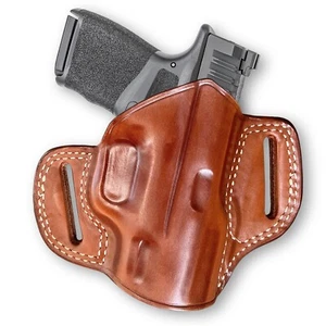 Leather OWB Pancake Holster w/Open Top Fits, H&K P30 SK 9mm 3.27'' Barrel #1203# - Picture 1 of 9