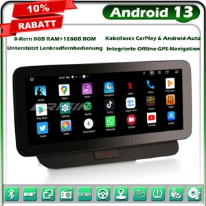 12,3" 8-Kern 8GB+128GB Android 13 Autoradio CarPlay Navi DAB+4G Wifi Für Audi Q5 - Bild 1 von 24