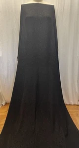 High Quality 100% Silk Embossed Jacquard Raven Black Fabric By The Yard 44" Wide - Picture 1 of 8