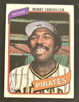 Tarjeta de béisbol 1980 Topps Manny Sanguillen #148 Pirates Catcher FR (líneas en la parte superior) Foto 1 de 3
