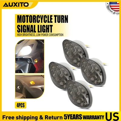 Par de luces intermitentes LED universales ámbar para moto 12V Foto 1 de 4