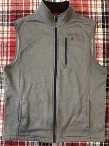 Izod Spectator Fleece Vest In Gray Size Médium Full Zip - Picture 1 of 7