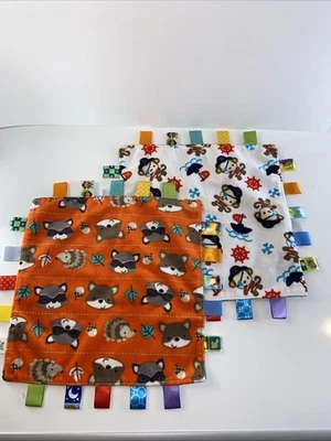 Taggies Pirata Mono Mapache Bebé Mantas de Seguridad Lovey 12” Etiquetas Coloridas Foto 1 de 4