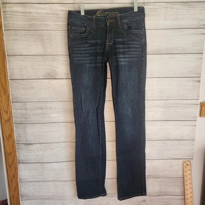 Pantalones de mezclilla para mujer Delia's Morgan de pierna ajustada talla 3 azul lavado oscuro Foto 1 de 4