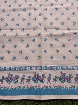 Tissus français des années 1950, textiles anciens, vintage, antique, en coton - Photo 1/4