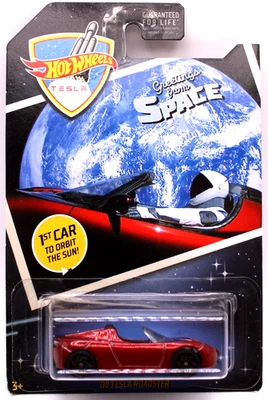 Tesla Roadster 2008 primer auto en orbitar el sol Hot Wheels 2018 met. rojo blkDW6spk' Foto 1 de 4