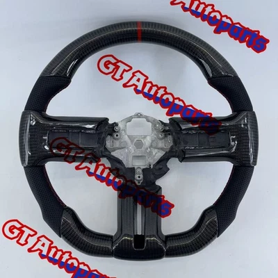 Volante de fibra de carbono real para Ford Mustang Shelby GT 2010-2014 con moldura Foto 1 de 4