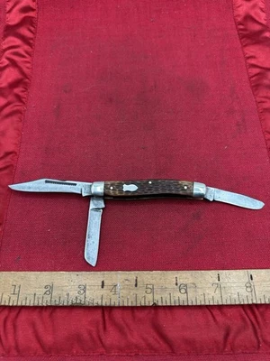 Navaja de Bolsillo Vintage 1945-83 Boker EE. UU. Modelo 8585 Marca Árbol Stockman Foto 1 de 4