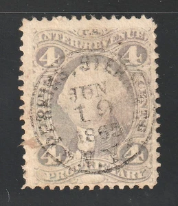 Scott # R22c, Used, F, 4¢ Proprietary, SOTN CDS, Perkins, Stern & Co., Wines - Picture 1 of 2