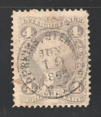 Scott # R22c, Used, F, 4¢ Proprietary, SOTN CDS, Perkins, Stern & Co., Wines - Image 1 of 2