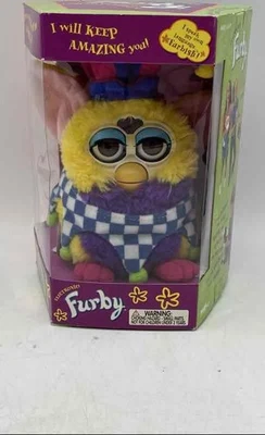 Tiger Electronics 黄色蓝色特别版 Jester Furby 玩具带盒 — 第 1/4 张图片